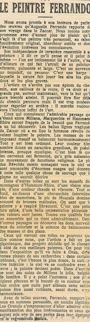 AUGUSTIN FERRANDO 1880-1957 (1) L'Echo d'Alger 21 novembre 1913.jpg